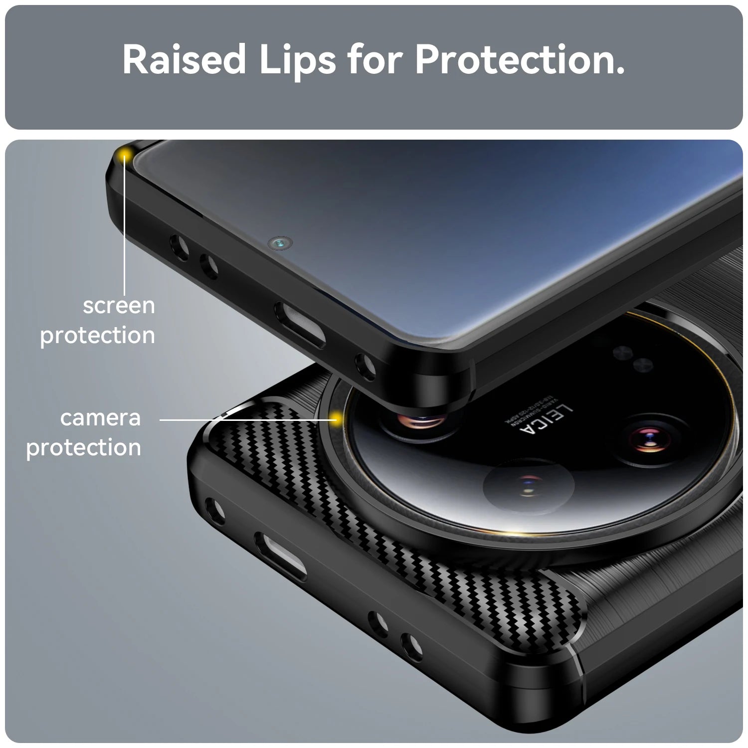 Soft Silicone Carbon Fiber TPU Phone Bumper Cover Coque Fundas for Xiaomi 13 Series
