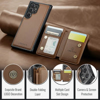 Detachable Magnetic Leather Wallet Phone Case for Samsung Galaxy S23 Series