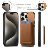 Stylish Magnetic Detachable Leather Wallet Case for iPhone 16 Series – Versatile & Chic