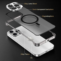 Magnetic Metal Rimless Phone Case for iPhone 15 Series – Sleek Protection