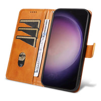 Embossed Lines Card Slot Wallet Book Flip Leather Case for Samsung Galaxy S24 Series