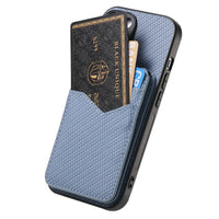 2-in-1 Detachable Carbon Fiber Vertical Wallet Case with Card Slots for Samsung Galaxy S24 Series