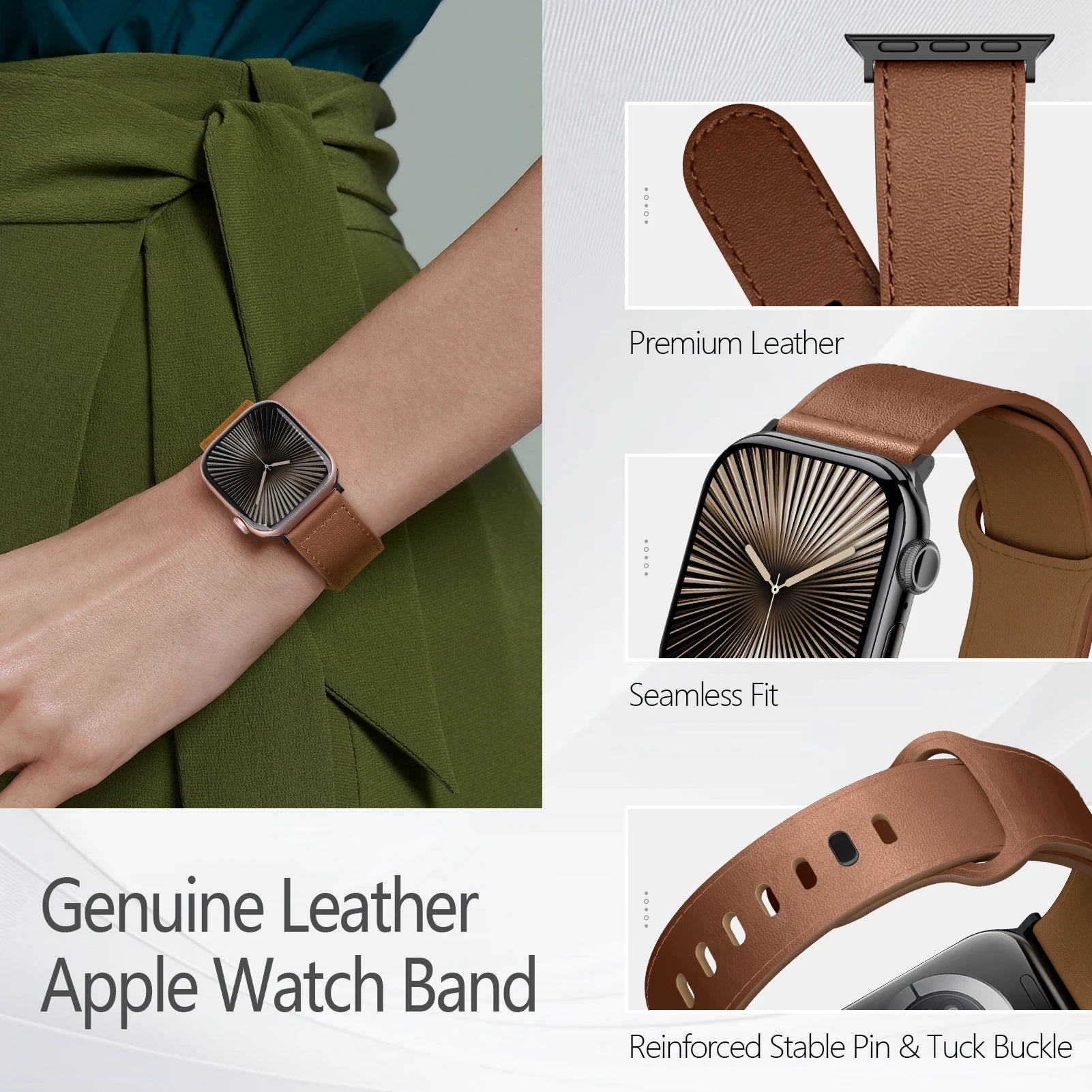 Elegant Leather Straps for Apple Watch