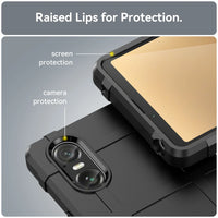 Rugged Shield Non-slip Texture Shockproof Soft TPU Silicone Protective Back Case for Sony Xperia 10 VI