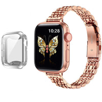 Slim Elegant Metal Strap and Protective Case for Apple Watch