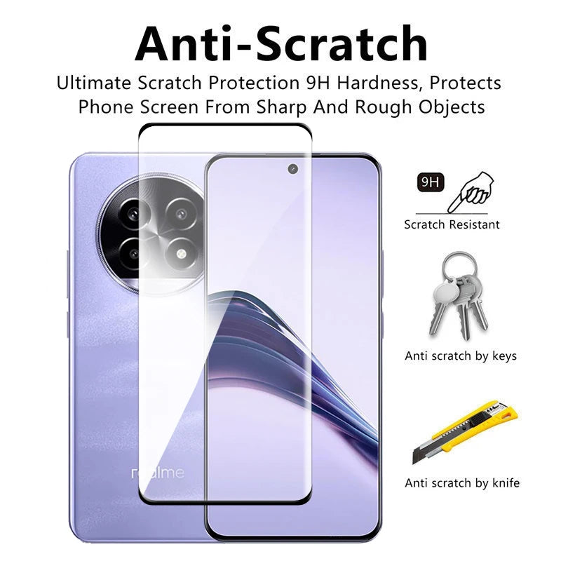 3D Curved Tempered Glass Screen Protector for Realme 13 Series - Full Coverage