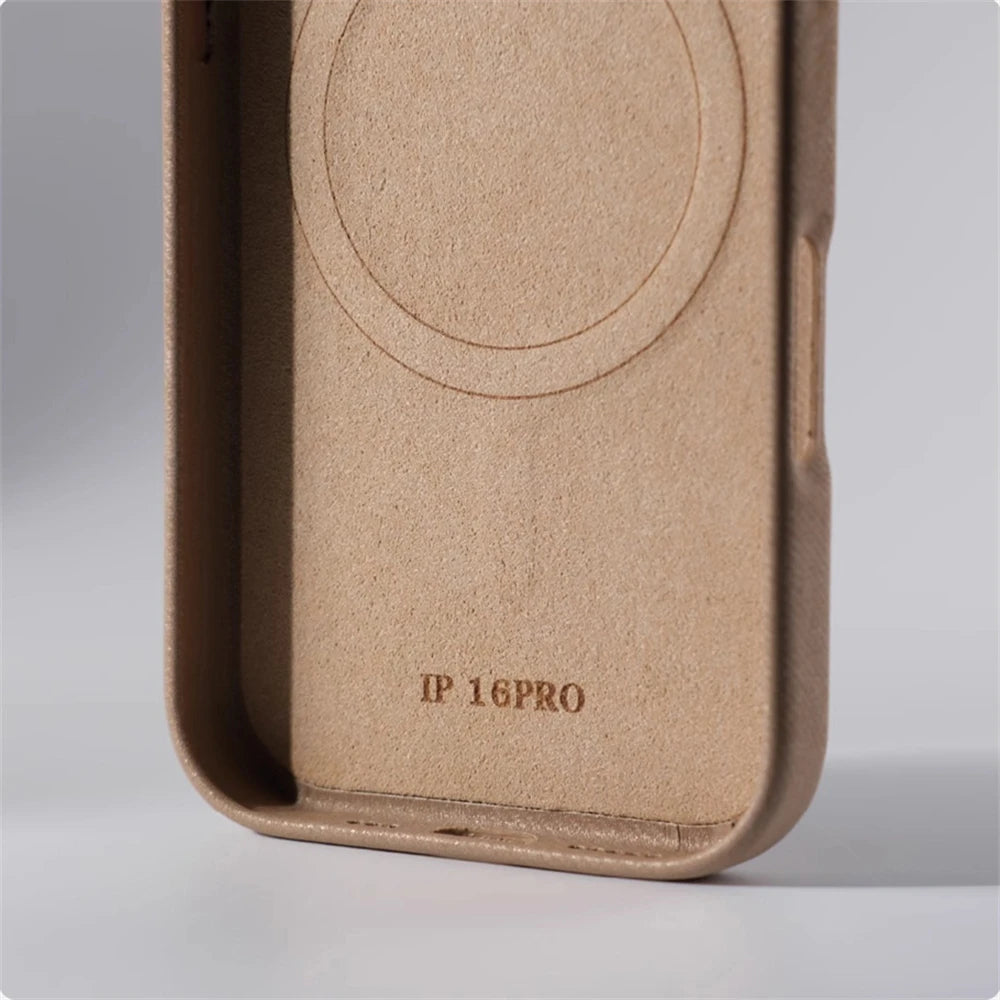 Leather MagSafe Case with Lens Protection for iPhone 16