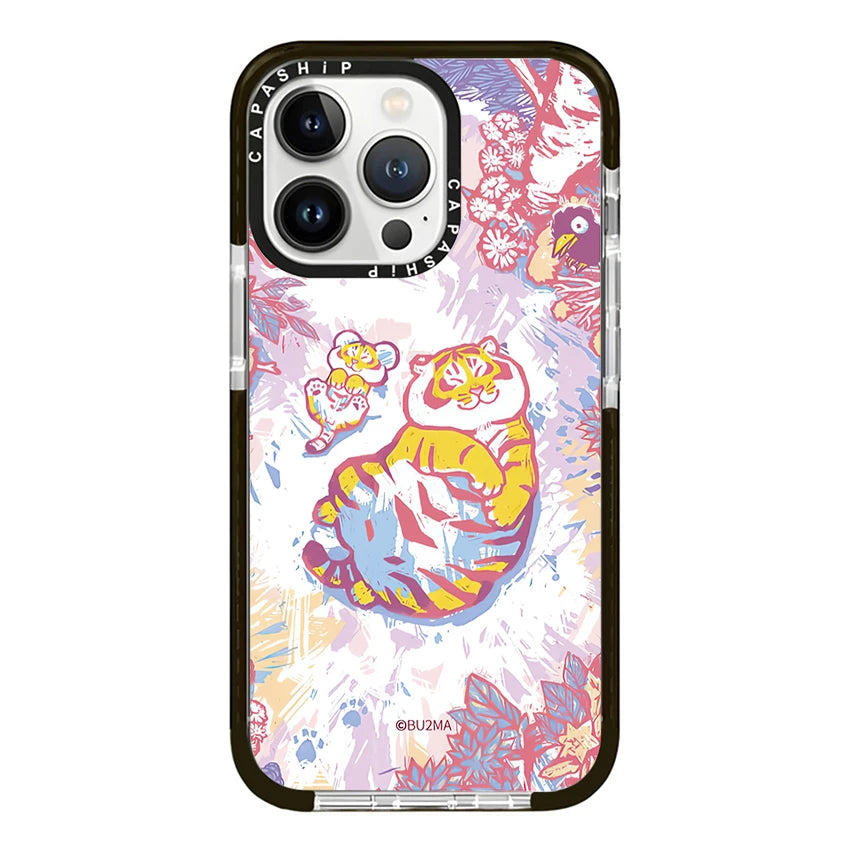 Cute Cartoon Chubby Tiger Soft TPU Shockproof Case for iPhone 16 Series