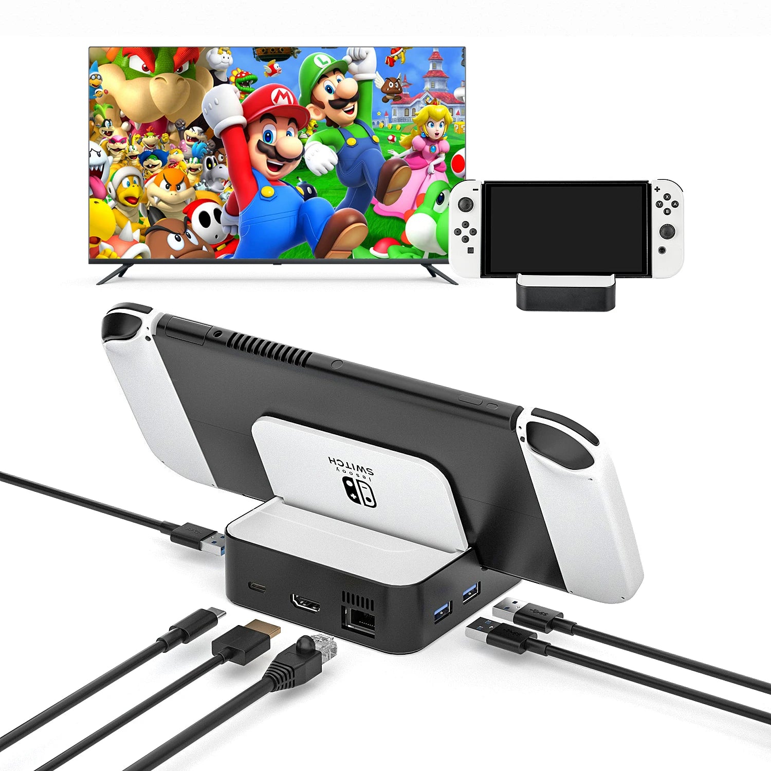 Nintendo Switch OLED TV Docking Station with Charging Adapter