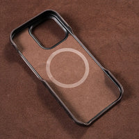 Retro Luxury Full Grain Cowhide Leather MagSafe Case for iPhone 16 Series