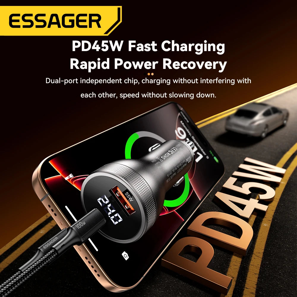 Essager 100W PD3.0 Dual Port Car Charger