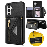 Crossbody Wallet Side Card Zipper Flip Leather Case for Samsung Galaxy S23 Series