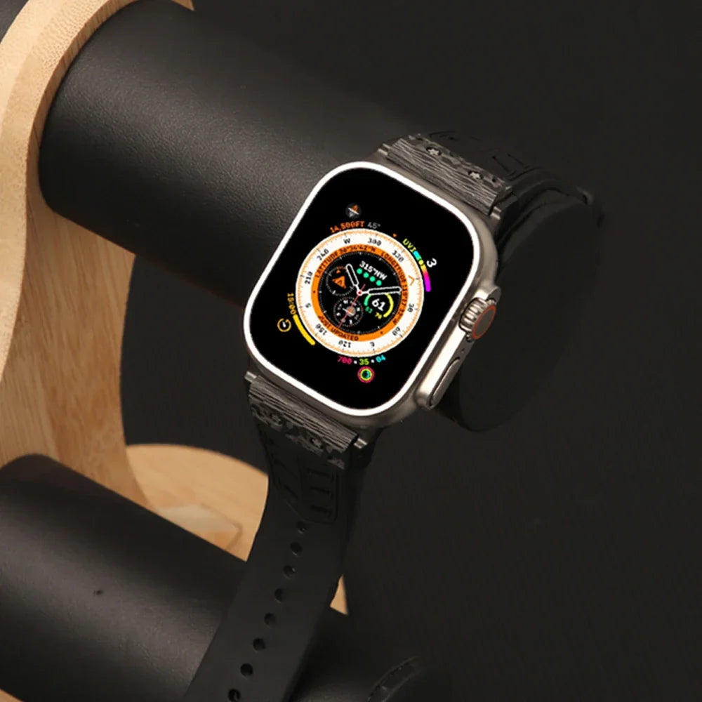 Carbon Fiber Fluororubber Strap for Apple Watch