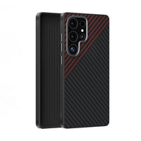 Samsung Galaxy S24 Series Shockproof Case with Carbon Fiber Leather and Magnetic Design