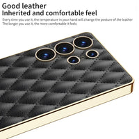 Premium Electroplated Leather Shockproof Case for Samsung Galaxy S25 Series