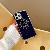 Cosmic Stars Sun Moon Soft TPU Shockproof Back Case for iPhone 15 Series