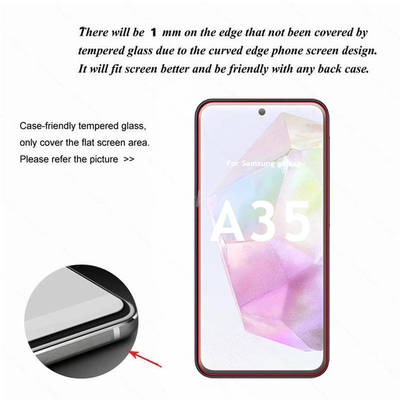 Tempered Glass Screen Protector Film for Samsung Galaxy A35