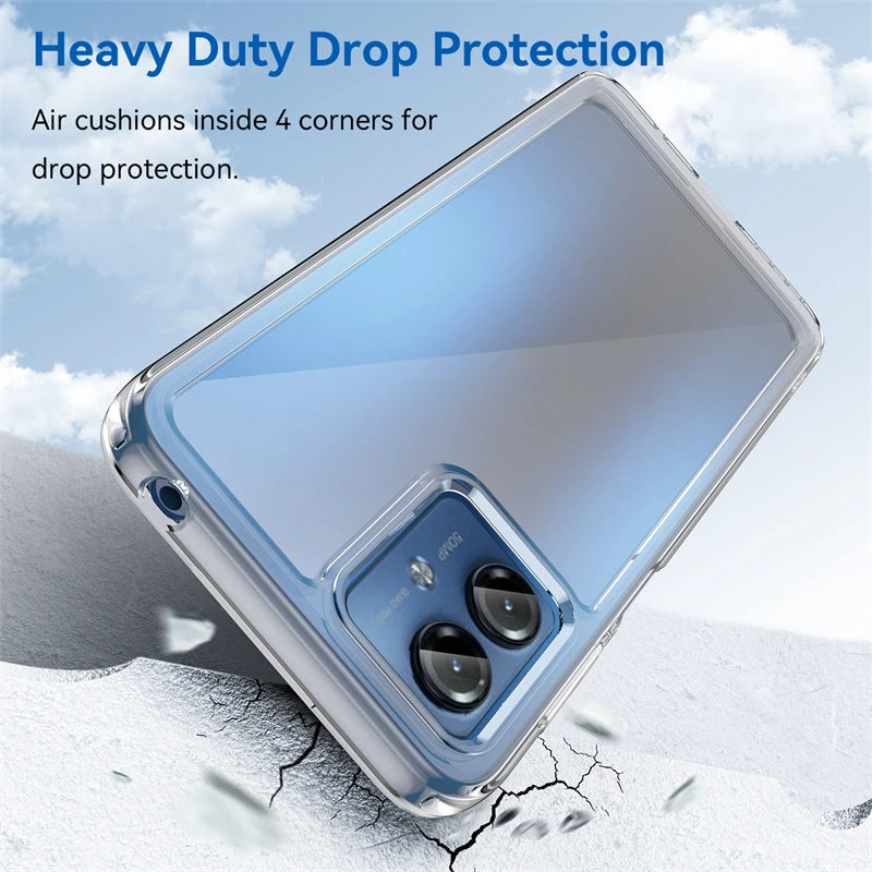 Luxury Transparent Silicone Clear Bumper Case for Motorola Moto G14