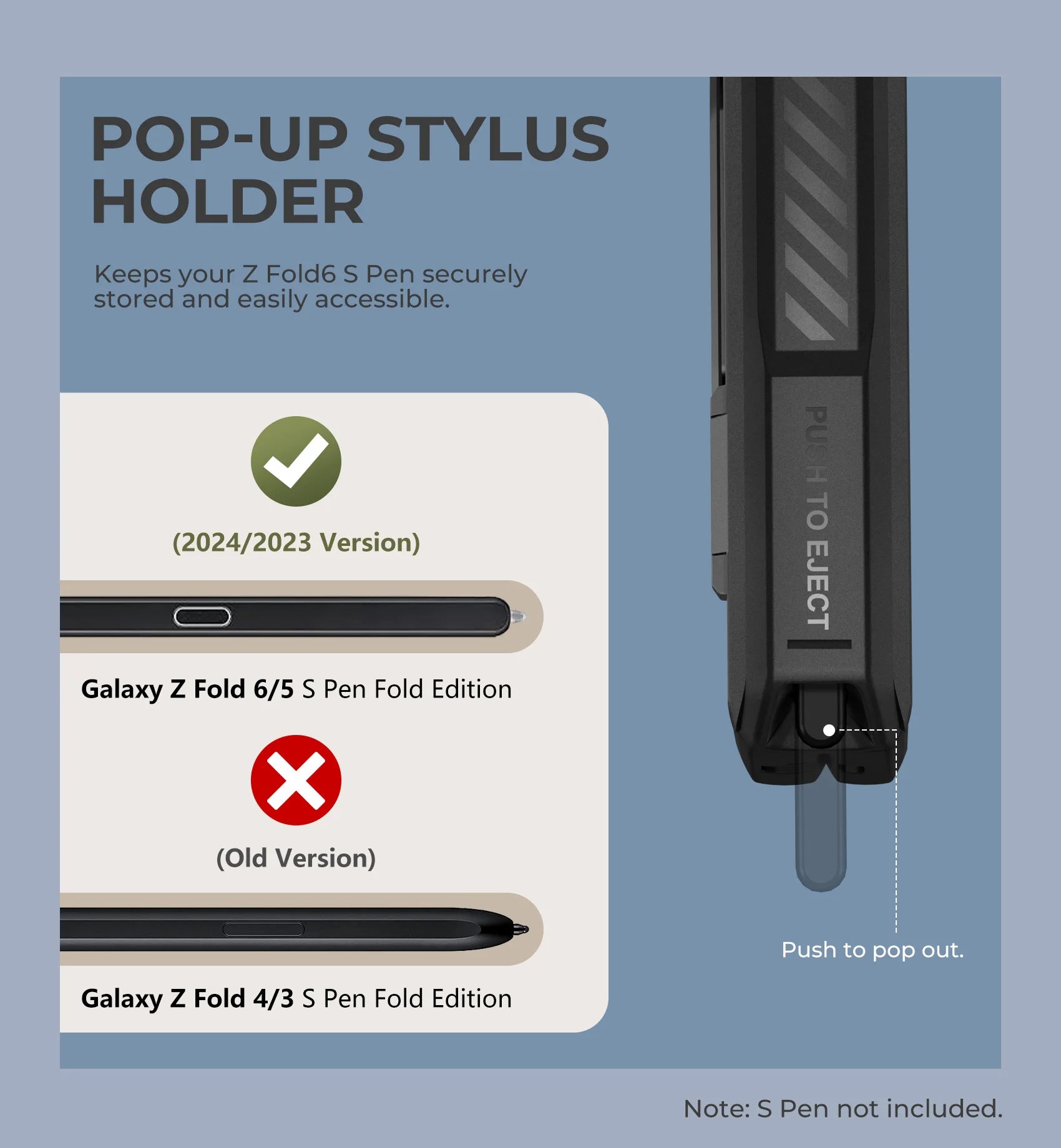 Samsung Galaxy Z Fold 6 Heavy Duty Armor Case with Built-in Ring Stand and S Pen Holder