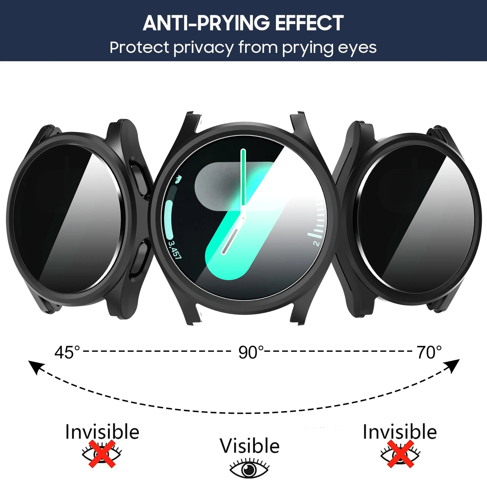 Anti-Spy Shockproof Tempered Glass + PC Protective Cover for Samsung Galaxy Watch 7