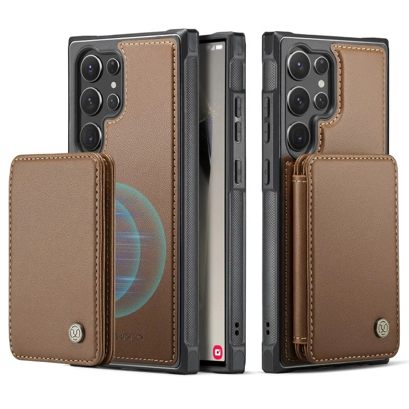 Detachable Magnetic Leather Wallet Phone Case for Samsung Galaxy S24 Series