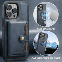 Detachable Leather Magnetic Phone Case with Card Holder for iPhone 15 Series – Versatile Protection & Style