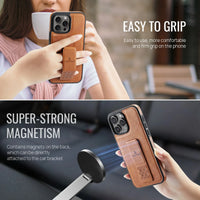 Luxury Leather Case with Invisible Wristband for iPhone 15 Series