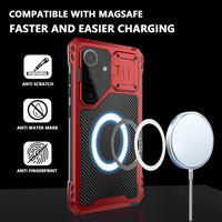 Heavy Duty Full Protection Armor Metal Lens Kickstand Case for Samsung Galaxy S24 Ultra