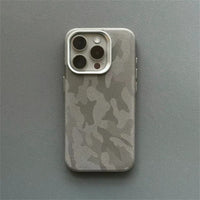Camouflage Leather MagSafe Shockproof Armor Case for iPhone 15 Series