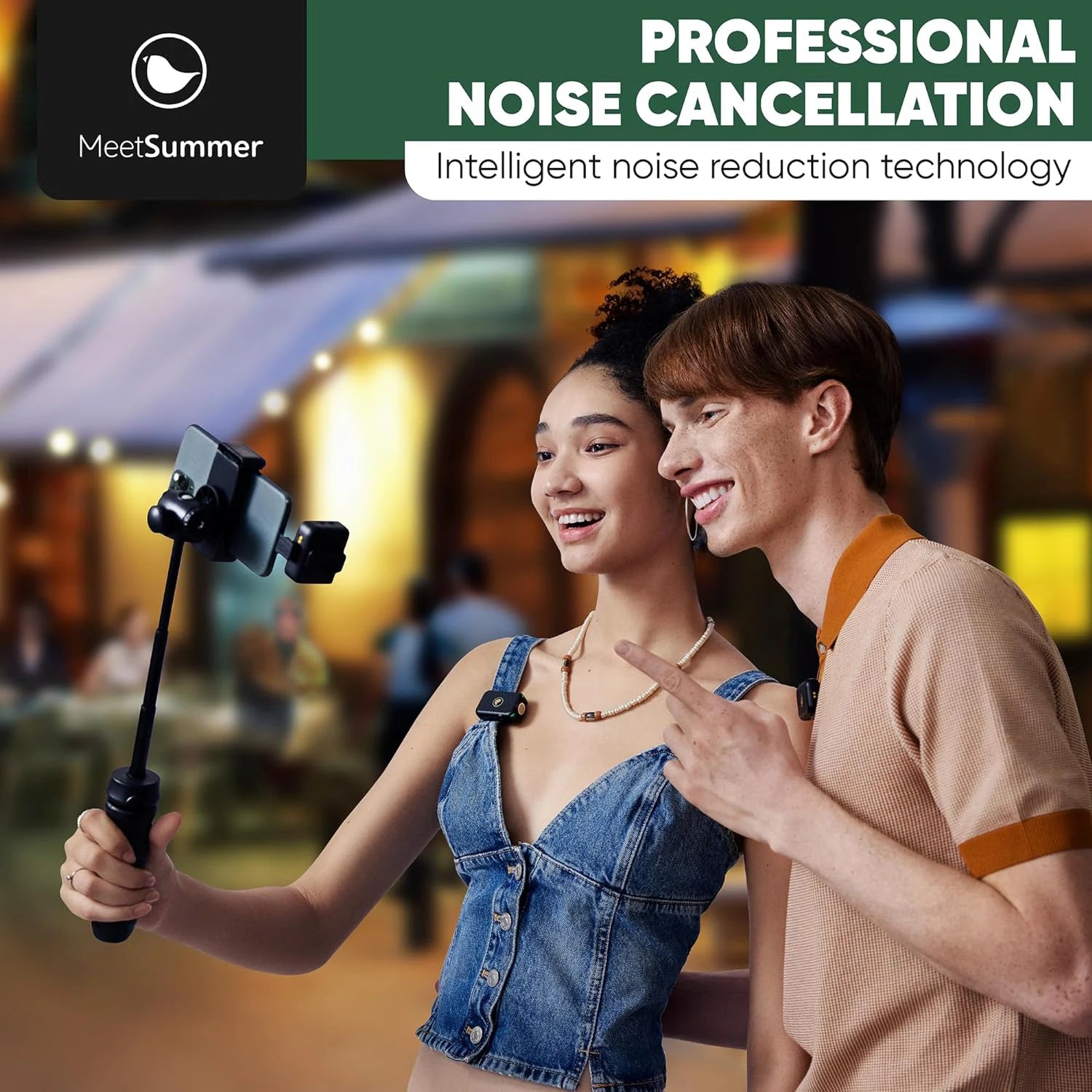 MeetSummer X1 Wireless Lavalier Microphone with Noise Cancellation and 8-Hour Battery Life
