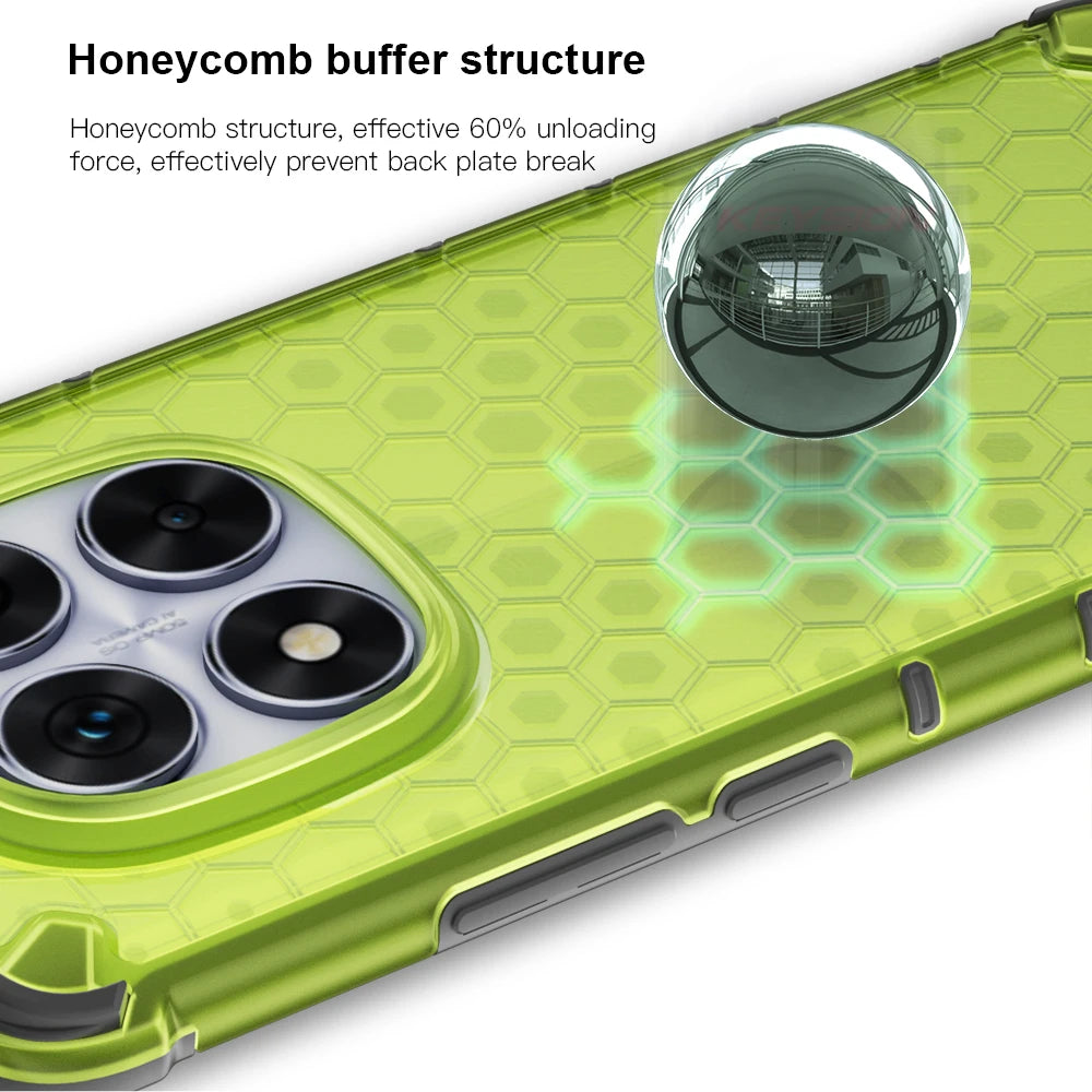 Durable Honeycomb Shockproof Case for Xiaomi Redmi Note 14 Series