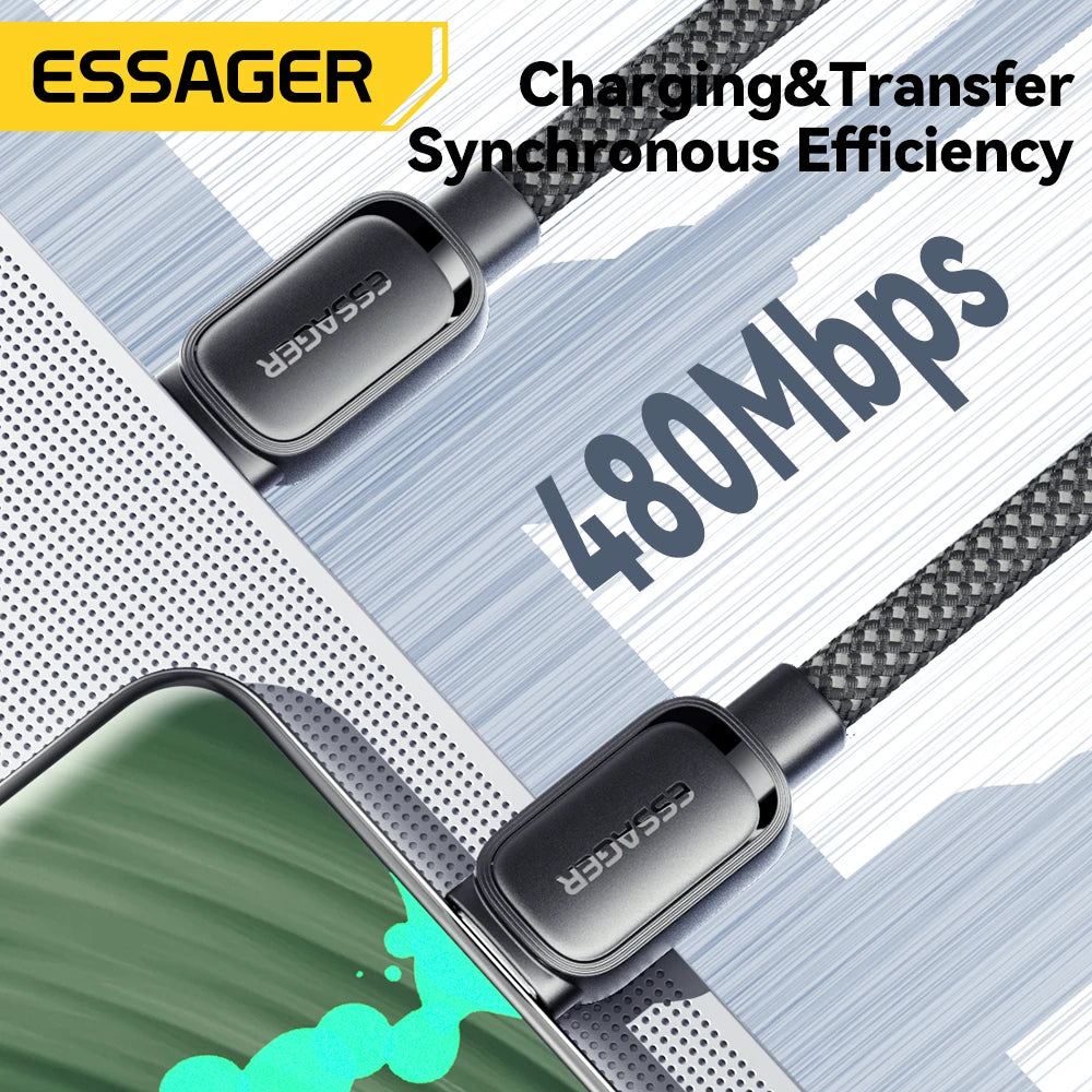 Essager PD 100W Magnetic Suction Type C to Type C Fast Charging Cable