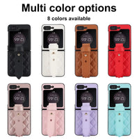 Elegant Leather Wrist Strap Phone Case for Samsung Galaxy Z Flip 6