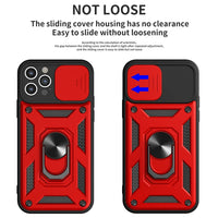 Luxury Military-Grade Slide Camera Lens Protection Armor Case for iPhone 15 Series