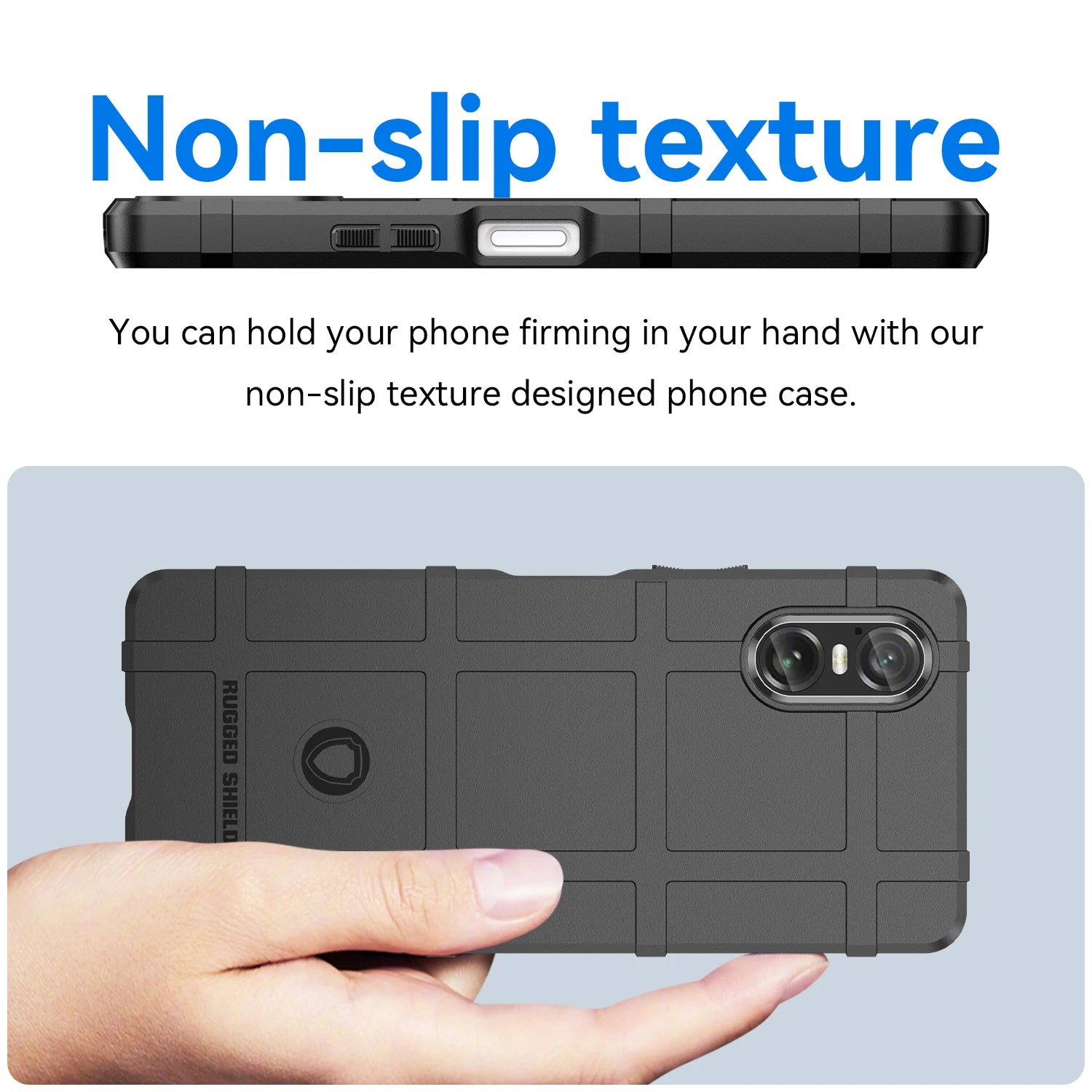 Rugged Shield Non-slip Texture Shockproof Soft TPU Silicone Protective Back Case for Sony Xperia 10 VI