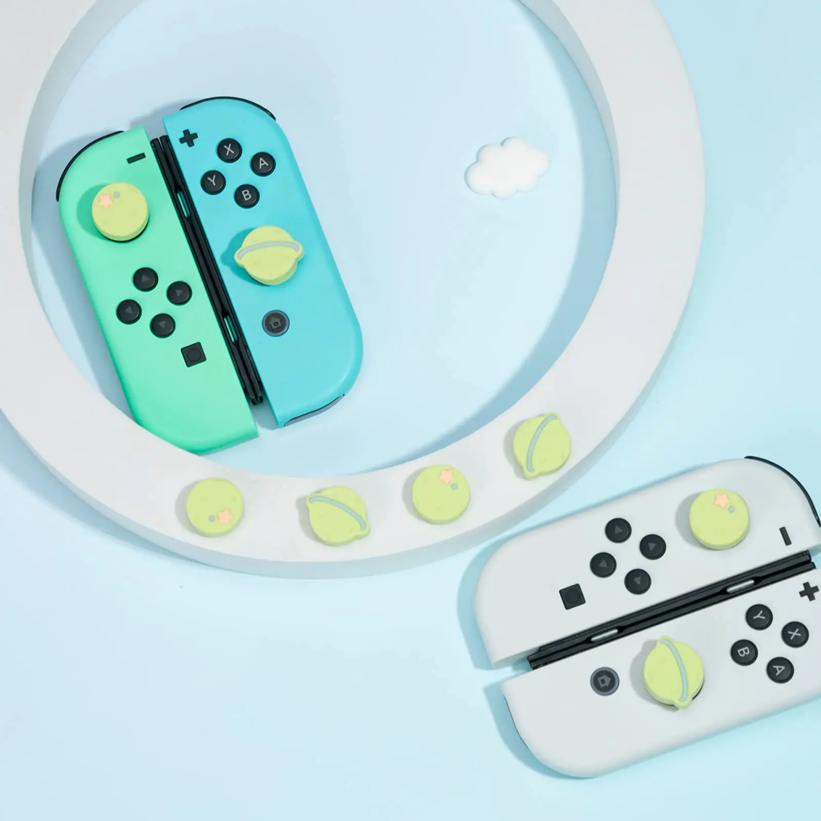 4-Pieces Green Silicone Thumb Grip Caps for Nintendo Switch