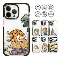 Adorable Fat Tiger Printed Soft TPU Shockproof Case for iPhone 15 Series