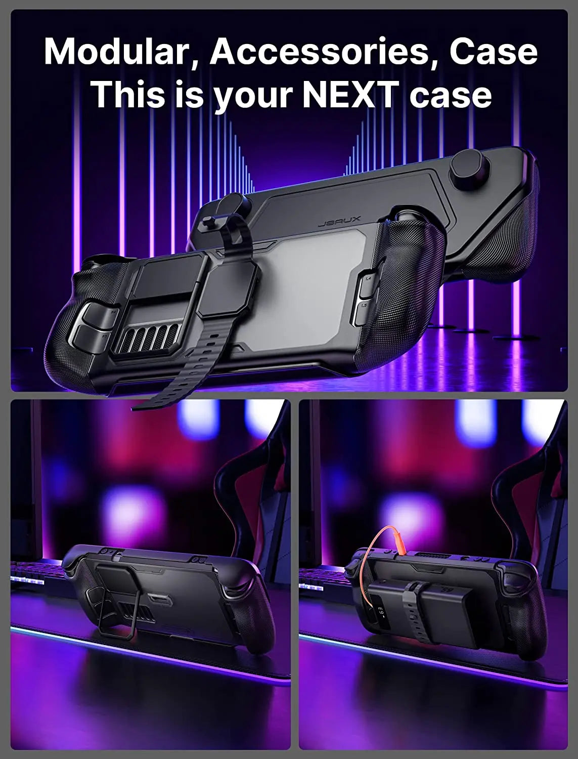 Steam Deck OLED Protective Case with Detachable Front Shell