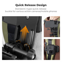 K&F Concept Action Camera 360° Rotating Backpack Strap Mount