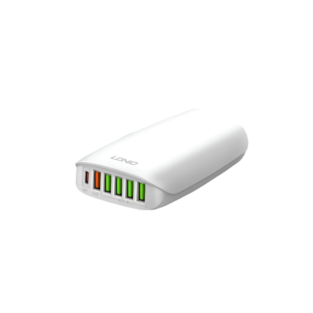 LDNIO 65W USB 6 Ports Quick Charger (EU Plug)