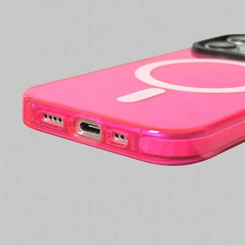 Vivid Neon Soft Silicone MagSafe Case for iPhone 15 Series