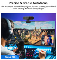 EMEET 4K Streaming Webcam with Autofocus and Microphone