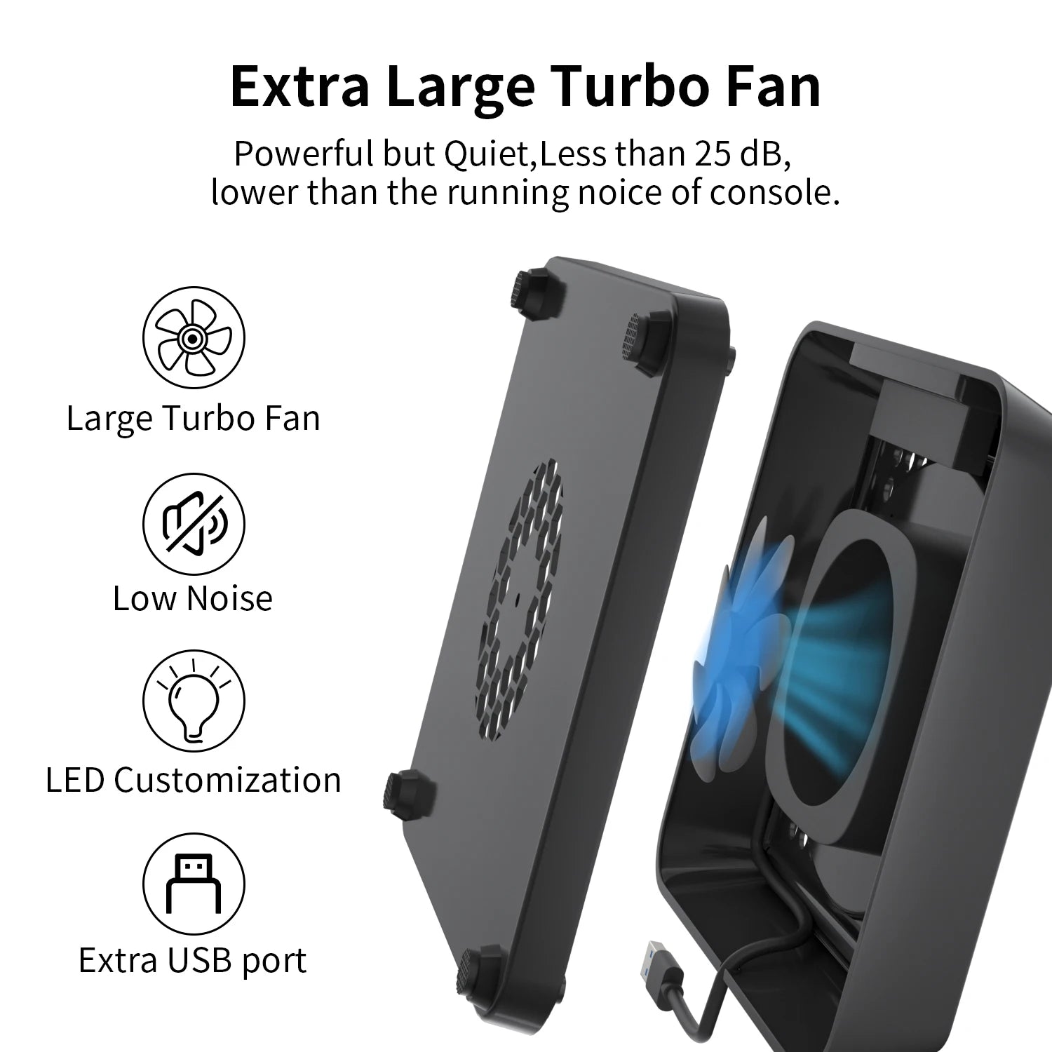 Adjustable 3-Speed Cooling Fan Stand with Dust Proof Cover for Xbox Series X