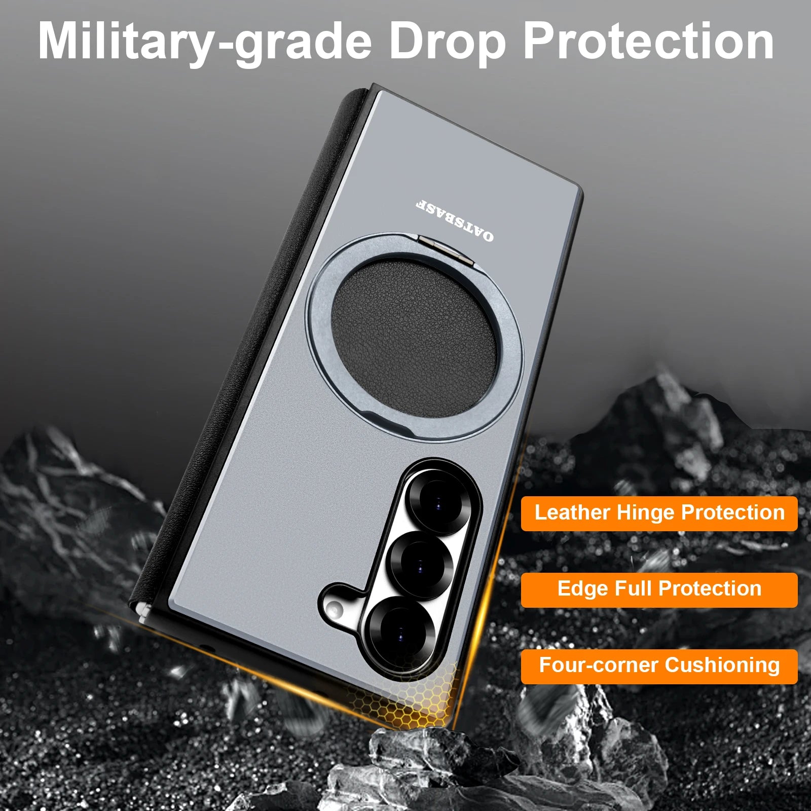 Full Coverage Protective Case with 360° Rotation & Magnetic Kickstand for Samsung Galaxy Z Fold 6