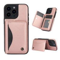 iPhone 15 Series Shockproof Wallet Case with Card Slot and Stand