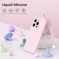 Pink Liquid Silicone Gel Rubber Case with 2x Screen Protector for iPhone 15 Series