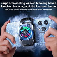 Universal Mobile Phone Cooling Fan with Digital Display and Back Clip