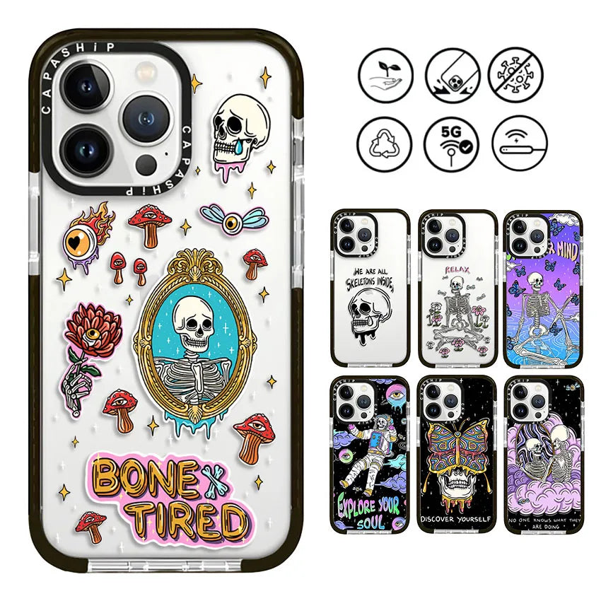 Skeleton Design TPU Shockproof Back Case for iPhone 15 Series