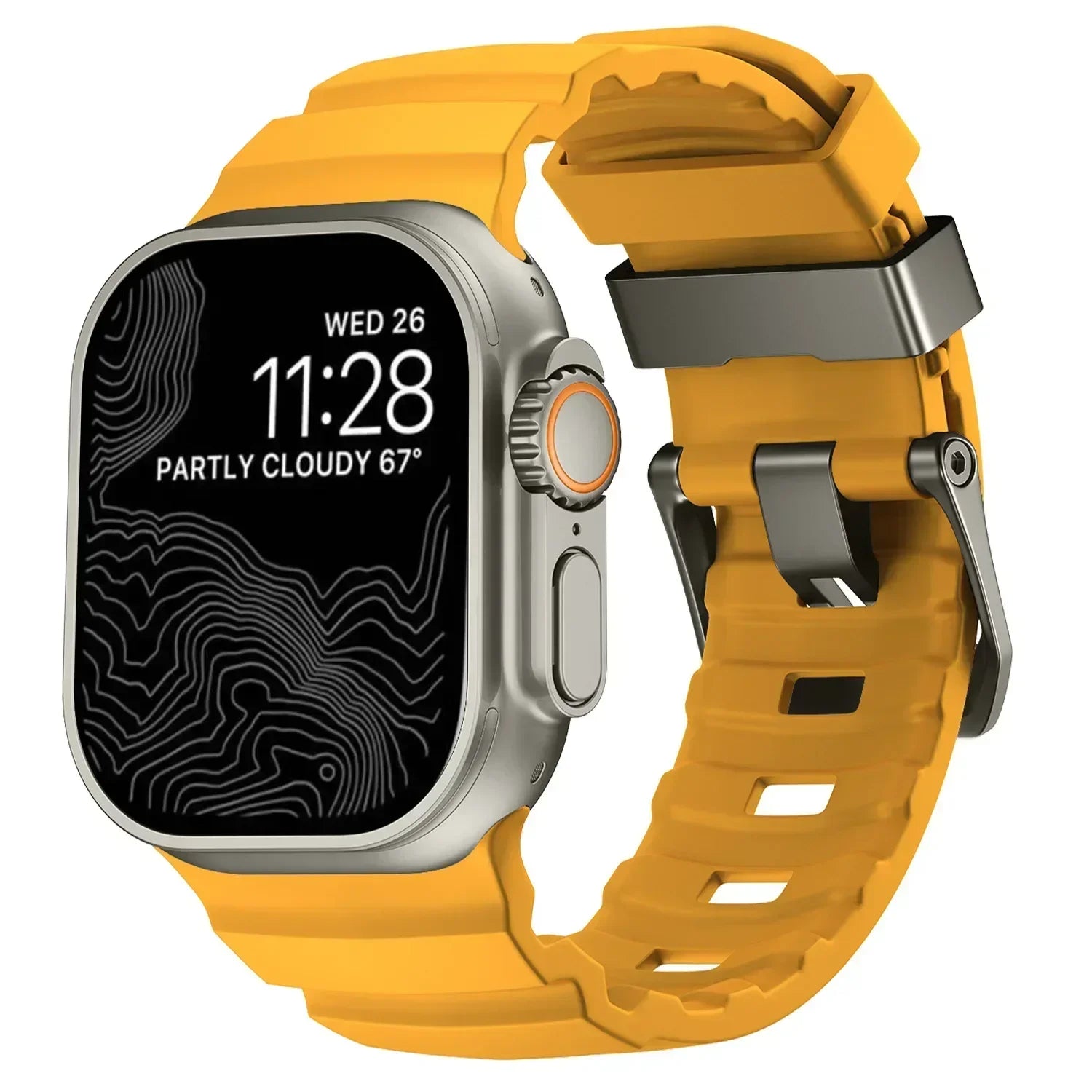 Premium Sport Silicone Strap with Metal Buckle for Apple Watch