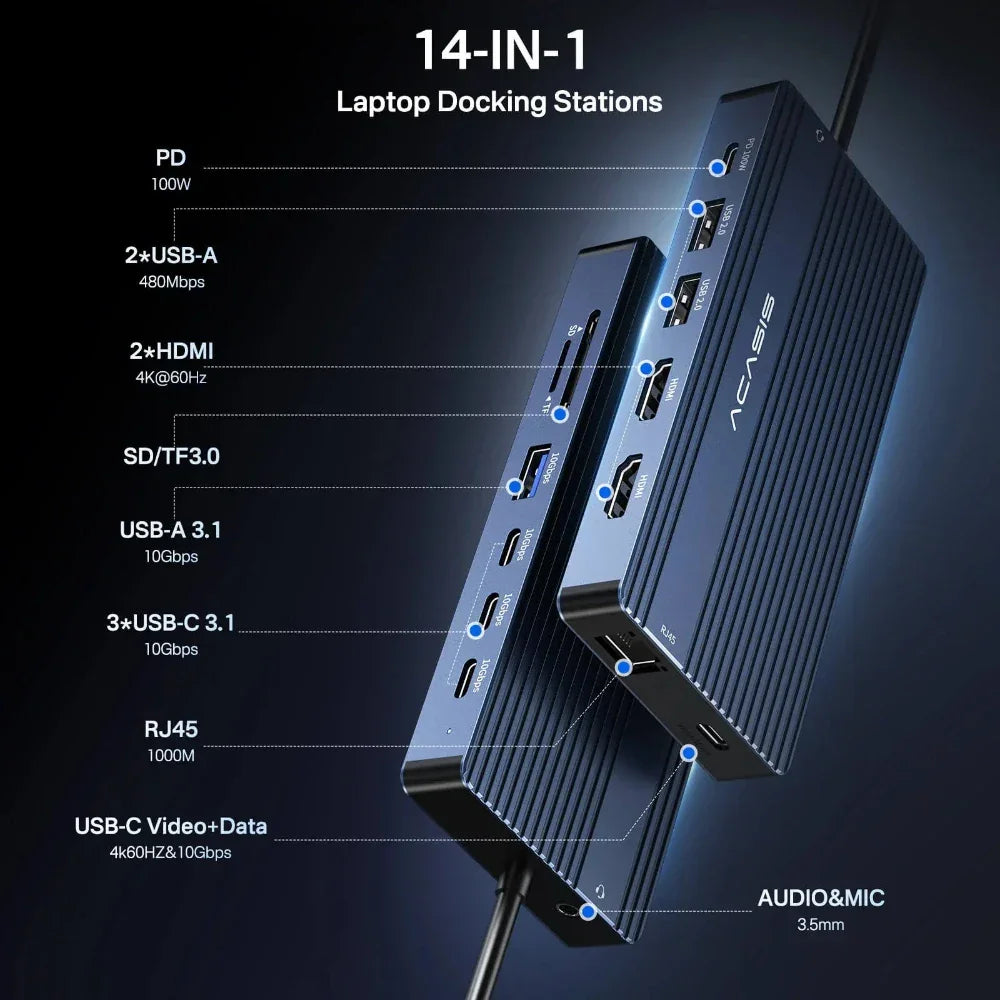 Acasis 14-in-1 USB-C Docking Station Hub